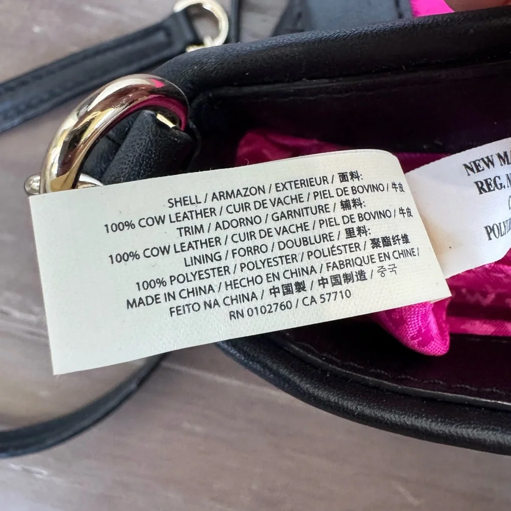 Kate Spade Y2K black cow leather mini crossbody quilted gold chain handbag